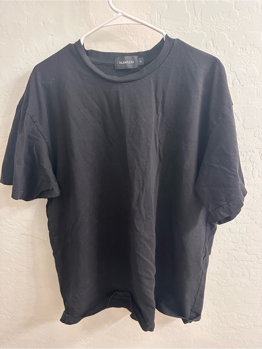 TALENTLESS Black Oversized Crew Neck Tee